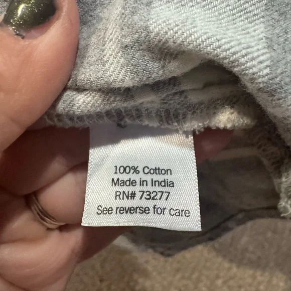 Croft & Barrow Plaid Flannel Shirt Gray White 100% Cotton Button Down Fits XL - Picture 2 of 2